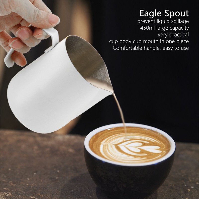 450ml Milk Frothing Pitcher 304 Stainless Steel Steaming Pitcher Milk