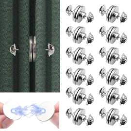 Jinsion 12 Pairs Curtain Magnets, Magnetic Curtain Clips, Removable Shower Curtains Closer Holdback Button Pins, Curtain Weights Magnets Closure for Home Office Hotel Bedroom Bathroom Daily Use