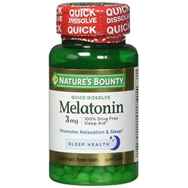 Natures Bounty - Tabletas de melatonina de 3 mg de disolución rápida, 240 Ea (paquete de 3)