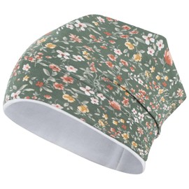 Smarilla Girls' Hat Transition Hat Beanie Flowers Spring Autumn Cotton, Green-cream