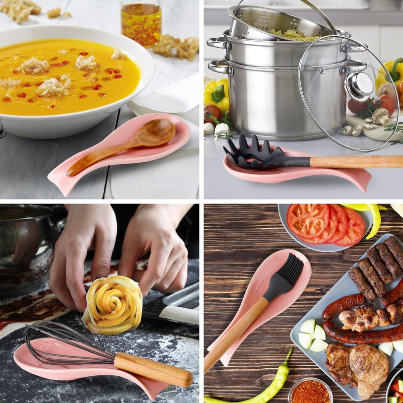 Hasense Spoon Rest for Stove Top, Large Ceramic Spoon Holder