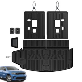 JOULARISE Cargo Mat Backrest Mats for 2016-2025 2026 Dodge Durango 6/7 Seats Car Mat Accessories, All Weather TPE Cargo Liner Trunk Mat SXT GT RT SRT 392 Hellcat(Cargo Mat+3rd Row Backrest Mats)
