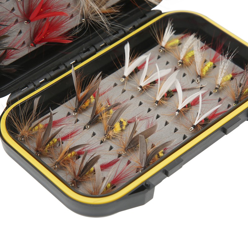 40Pcs Fly Fishing Flies Kit Stainless Steel with Box Lures