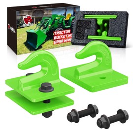 AMBULL 2 Pack 3/8" Tractor Bucket Grab Hook Grade 70 Forged Steel Bolt On Grab Hook Tow Hook Mount with Backer Plate,Work Well for Tractor Bucket, RV, UTV,Truck, Max 15,000 lbs, Green
