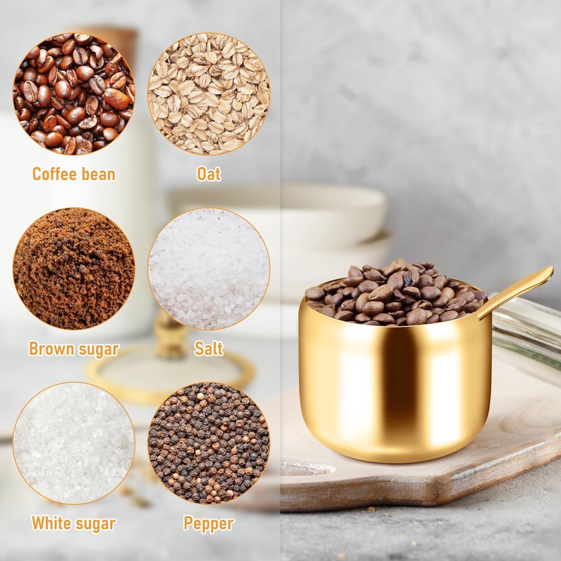 holoith Sugar Container with Glass Lid and Spoon - 10oz