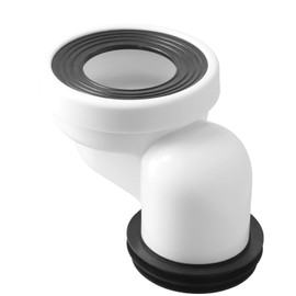 Offset Connection Toilet, Toilet Connection Pipe, Plastic, Rigid Toilet Connection Pipe, Connection Toilet Pipe Nozzle, PVC and Rubber Toilet Connection Socket, White (100 mm Offset)