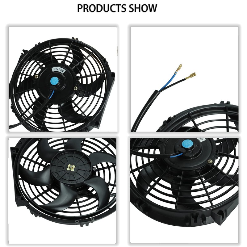 FSBCGT 2PCS 10 Inch Slim Fan Push Pull Electric Radiator