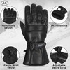 QUALITY WEARS USA Motorcycle Gloves for Men - Leather Gauntlet