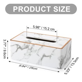 GORESE Rectangular Tissue Box Holder Tissue Box Cover PU Leather Facial Tissue Dispenser for Home Bathroom, Living Room, Bedroom, Dinning Room, Office, Car Automotive Decoration(Gray Marble Pattern)