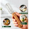 3-in-1 Multifunctional Vegetable Peeler, Curved Stainless Steel Blade Wooden Handle