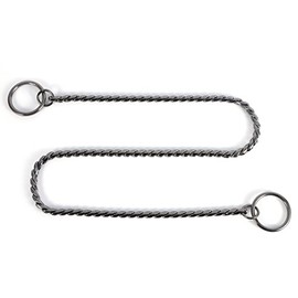 Collar Retorcido Perro Mascota Nostrar Entrenamiento Gargantillas Collares Nueva Cadena de Serpiente de Metal (Negro 5mm * 60cm)