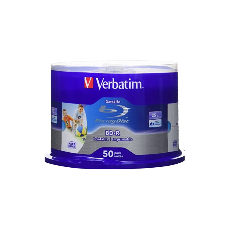 Verbatim 43812 BD-R Datalife 25GB 6x Write Speed Blanks Printable