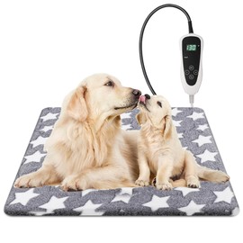 Newget Large Cat Heating Pad, Waterproof Pet Heating Pad for Cat Dog Outdoor, Adjustable Temperature Cat Warming Bed Mat with Timer, Indoor Heated Cat Bed with Chew Resistant Cord (L: 35'' L X 24'' W)