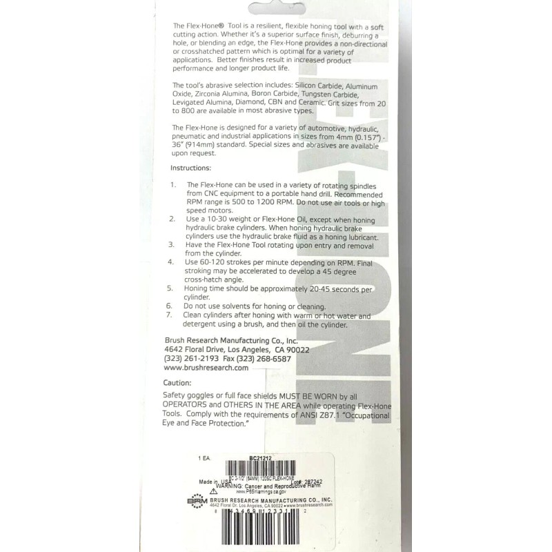 Flex-Hone 2-1/2" 120 GRIT SILICON CARBIDE FLEX HONE BRUSH RESEARCH