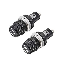 Sourcing Map Fuse Holder Screw Cap 5 x 20 mm AC 125 V / 15 A 250 V / 10 A, Black, Plastic and Metal Pack of 2