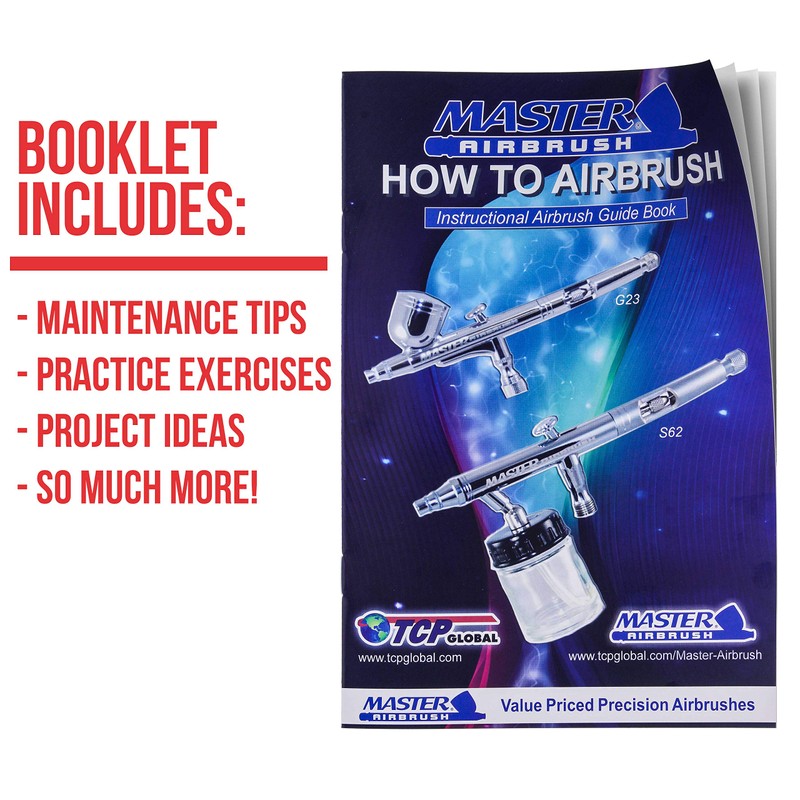 Master Airbrush Multi-purpose Airbrush Kit with Mini Compressor, Dual-action Gravity