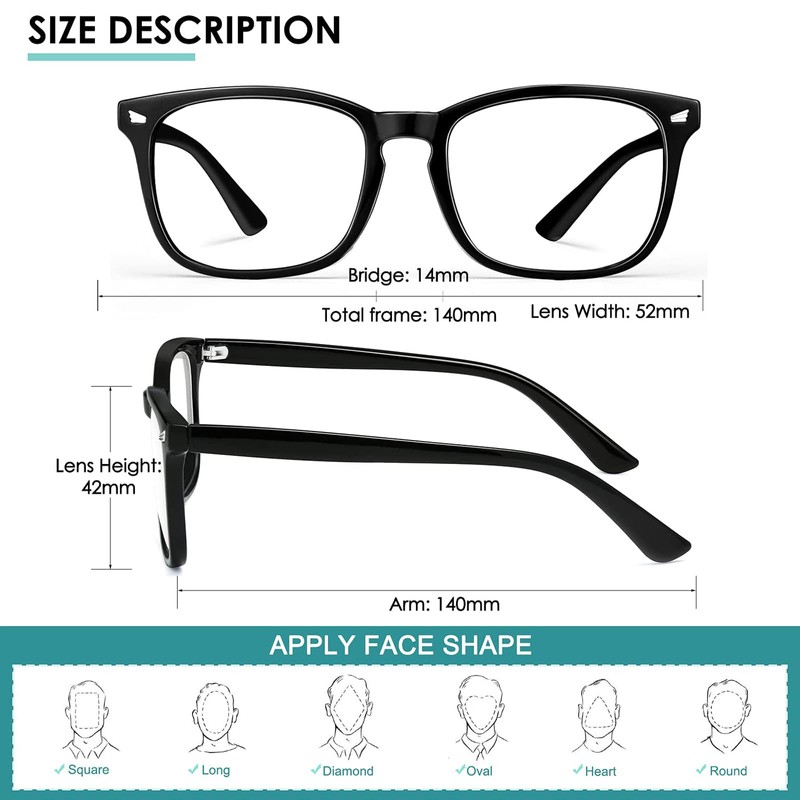 hunsquer Blue Light Blocking Glasses - Women/Men 3Pack Computer Reading