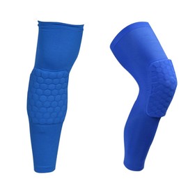 LARDROK Breathable Basketball Knee Pads, Protective Hexagonal Honeycomb Compression Knee Pads Protection Sports Knee Support Leg Sleeves Volleyball Rodilleras Long