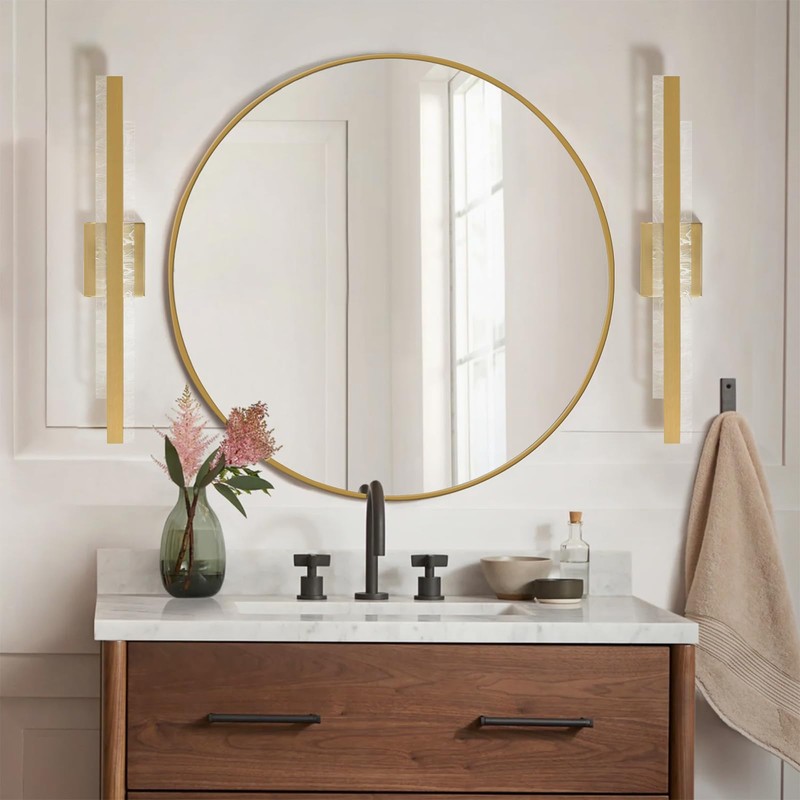 HAHZT Modern Bathroom Vanity Light: Brushed Gold 27 inch 28W