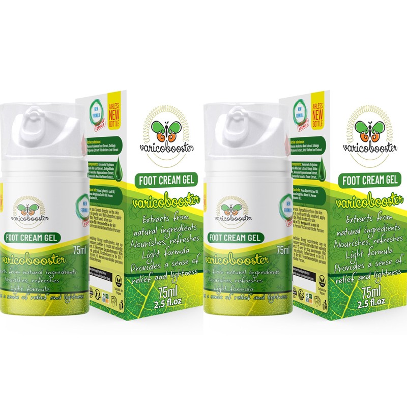 VARICOBOOSTER Gel Foot Cream 2 x 75ml Over 25 Carefully