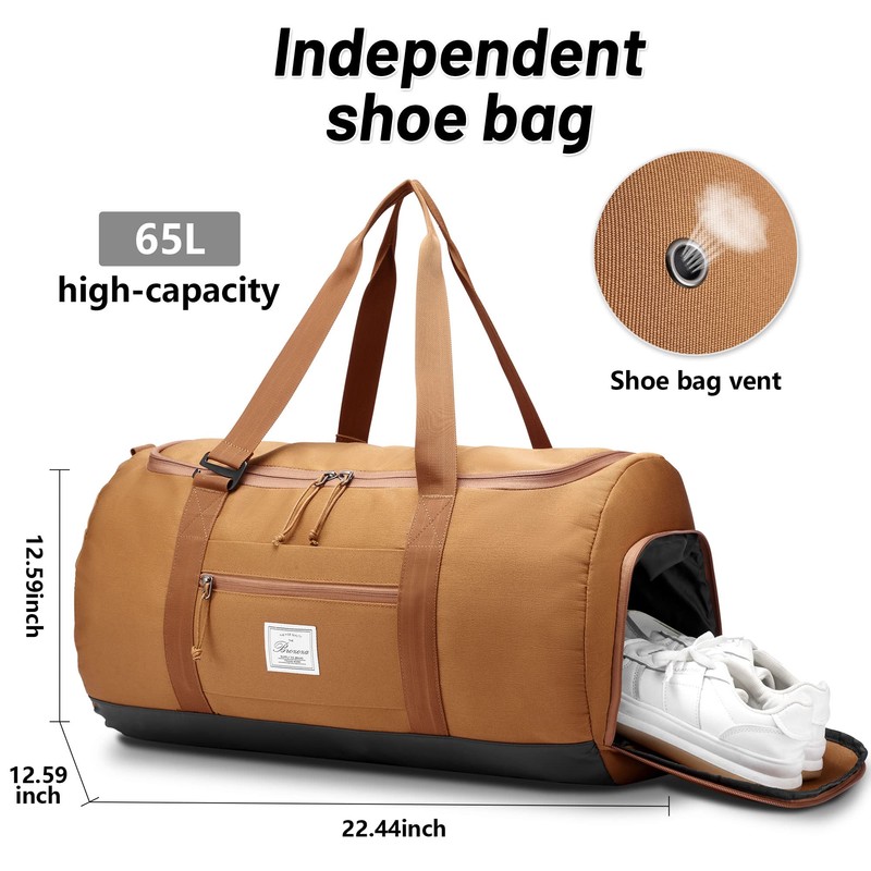 Brozoza Travel Duffle Bag for Men 65L Large Size Traveling