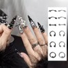 JERCLITY Platinum Gunmetal Black Punk Style Nail Rivets Set 1