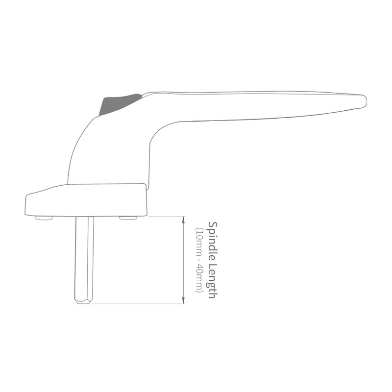 White Yale UPVC Window Handle Inline Double Glazing Universal Key