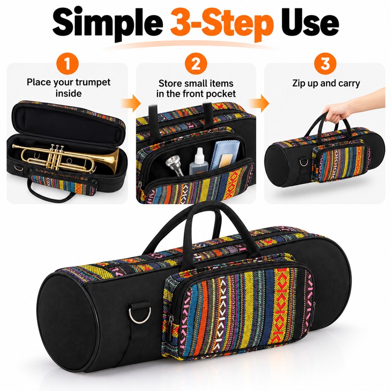Trumpet Gig Bag for Instrument Transport – Waterproof Oxford Cloth