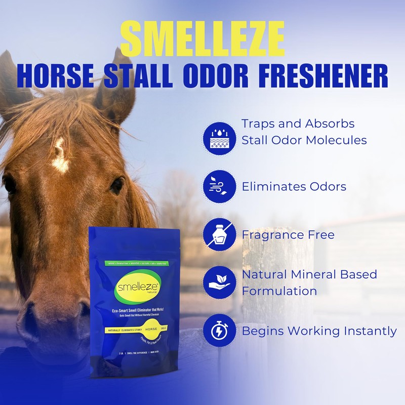 SMELLEZE Natural Horse Stall Refresher & Odor Eliminator: 2 lb.