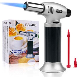 Antorcha de Cocina, Sebami Soplete De Cocina Profesional,Cocina Soplete y Cerradura de Seguridad ajustable para Postres, Crema Brulee, DIY, Comida, Barbacoa, Cámping, BBQ (Negro)