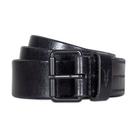 AllSaints Mens 35mm Flat Strap Leather Belt, Black, 30
