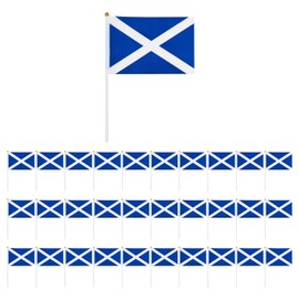 30 Scottish Hand-Waving Flags, Scottish Flags, Scottish Bunting, Hand-Held Flags, European Cup Football Decorations, Cheering Hand-Waving Flags