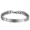 JewelryWe Stainless Steel Womens True Love ID Bracelet, Valentines Day