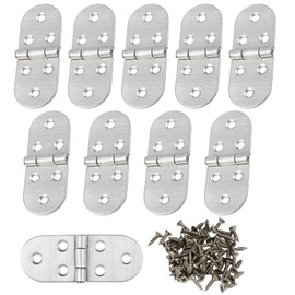 Pack of 10 Hinges Cold Rolled Steel Exterior Small, 180 Degree Furniture Hinges for Folding Table, Folding Table Hinge Door Hinge with Screw, Hinges Connector for Windows, Cupboard, Doors