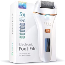 Essy Eliminador de callos eléctrico, ganador de la prueba con 5 rodillos de repuesto, eliminador de callos eléctrico, dispositivo de cuidado de los pies, juego de pedicura, lima electrónica para