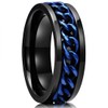 King Will Intertwine 8mm Spinner Ring Blue & Black Edge