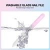 Crystal Glass Nail Files, Double-Sided, 3-Piece Set, Storage Box