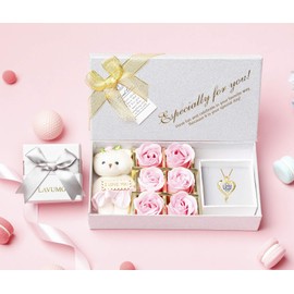 LAVUMO Heart Necklace 925 Silver Rose Gold Women's Necklace – Heart Pendant Silver Chain Jewellery Gift for Wife, Women, Mum, Girlfriend for Birthday, Christmas, Valentine's Day, Hypoallergenic