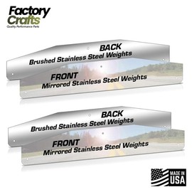 Factory Crafts | Universal Stainless Steel Mud Flap Weights | 24" x 4" | 2 Plates per Flap | 4 Piece Set | for Semi Truck Trailers | Mirroed Back Plate