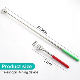HSIXHAF 5 Pieces Back Scratcher, Telescopic Back Scratcher, Stainless Steel Telescopic Back Scratcher, Back Scratcher, Extendable Scratching Hand, for Head and Back Massage, 5 Colours