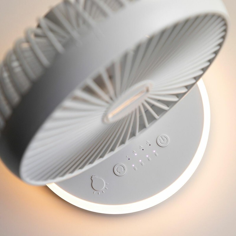 InnovaGoods Tischventilator mit Akku und LED FanLed Ø6,6'' 4000 mAh