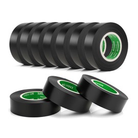 HailstormDragon 10-Pack Black Electrical Tape Waterproof, 3/4 in x 60ft, Industrial Grade UL/CSA Listed High Temp Electrical Tape Electric Super Vinyl