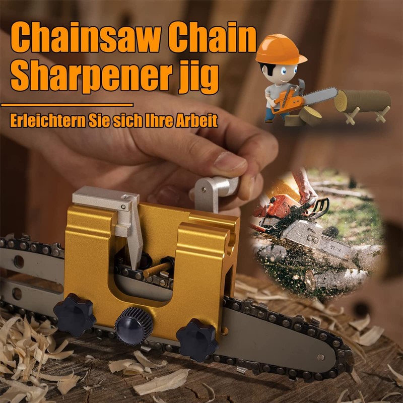 Chainsaw Chain Sharpening Jig, Deluxe Saw Sharpener Accessories Kit for
