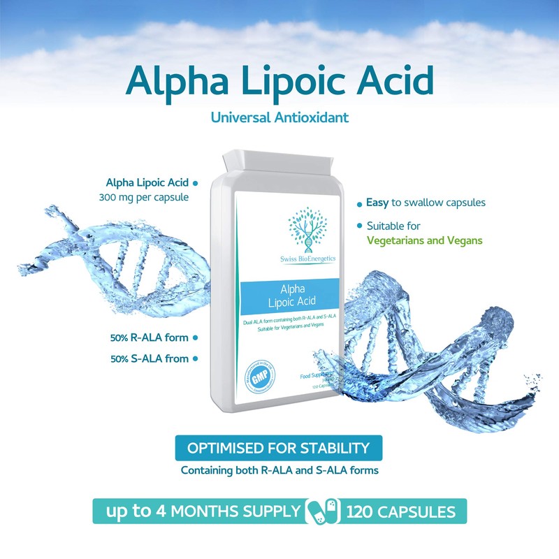 Alpha Lipoic Acid 300mg 120 Capsules – Dual ALA (Both