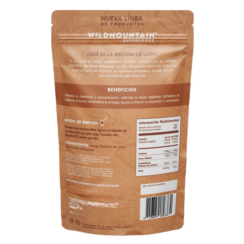 WILDMOUNTAIN - MELENA DE LEON EN POLVO BOLSA 100gr.