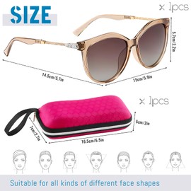 SilverChry Women's Sunglasses, Polarised Sunglasses, Women, UV 400 Protection, Windproof and Sandproof, Cycling Glasses Suitable for Travel, Golf, Fishing, Cycling, tea frame