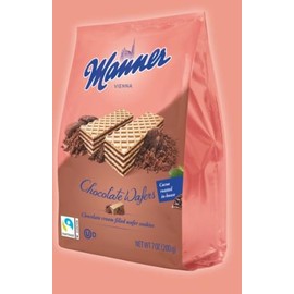 Manner Chocolate Cream Filled Wafers – Delicious Austrian Wafers, Perfect Snack for Busy Families | 200g Bag | Ideal for Home, Office, and On-the-Go | 100% Natural Ingredients