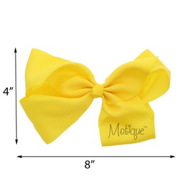 8 Inch Grosgrain Bow for Women and Girls (Yellow)