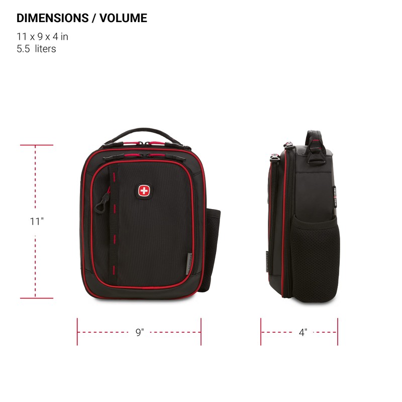 SwissGear Insulated Lunch Bag, Black/Red, One Size