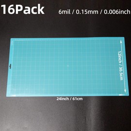 16PCS 6 Mil Blank Mylar Stencil Sheets,12 X 24 inch Clear Plastic Sheets, Clear Acetate Sheets for Cricut Crafts, Clear Plastic Sheets for Crafts and Cutting Machine (6 Mil)